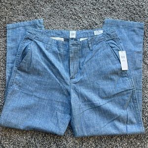 Gap Girlfriend Khaki, Chambray, Size Petite 6
